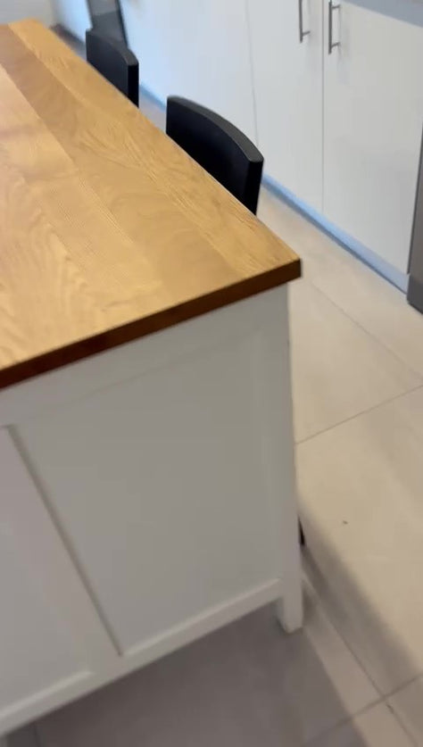 📦 אי עבודה למטבח - משטח עץ אלון אמיתי