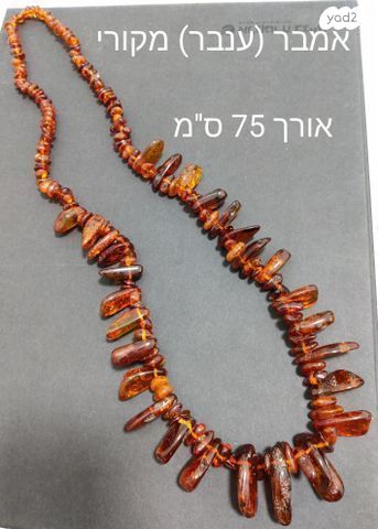 שרשרת מחרוזת ענבר (אמבר) מקורי