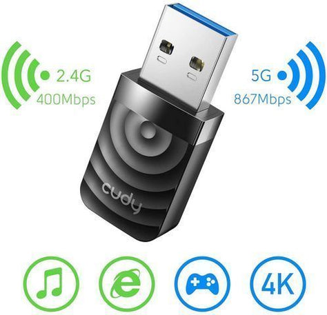 מתאם אלחוטי USB3.0 ,2.4/5GHz