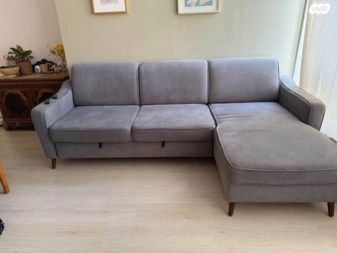 🛋️ ספה נפתחת של שמרת הזורע – אפורה בהירה, איכותית ונוחה במיוחד! 🤍