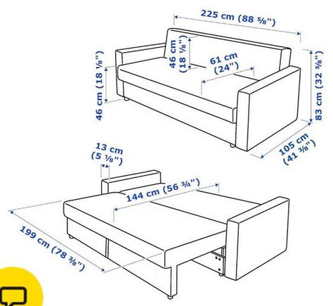 ספה חדשה נפתחת למיטה 140X200