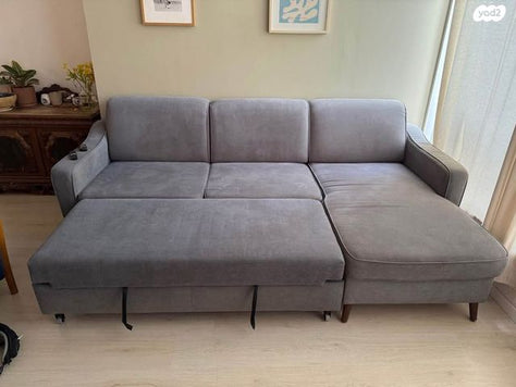 🛋️ ספה נפתחת של שמרת הזורע – אפורה בהירה, איכותית ונוחה במיוחד! 🤍