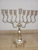 Elegant Silver-Tone Menorah