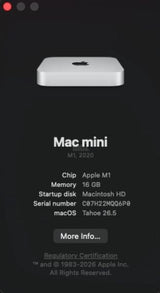 Mac mini M1 2020 16GB 1TB