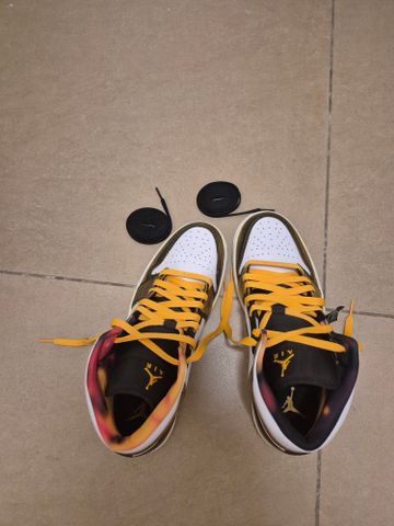 Jordan 1 Mid  Orange Wear Away