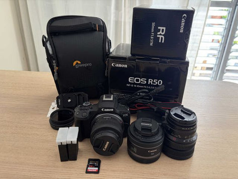 Canon EOS R50 + 3 עדשות וציוד