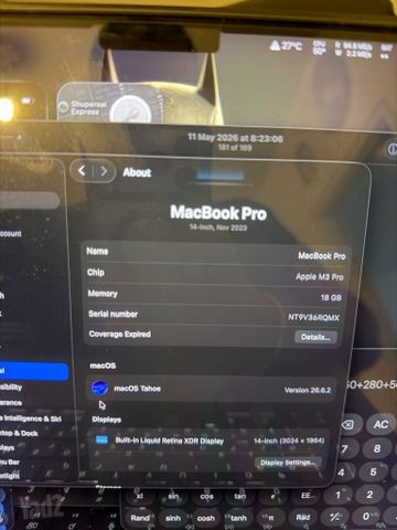 Macbook 14 pro m3 pro 1tb 18gm