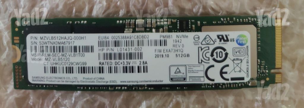 NVMe Samsung PM981 512GB