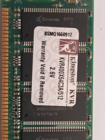 2x  KVR400X64C3A 512MB
