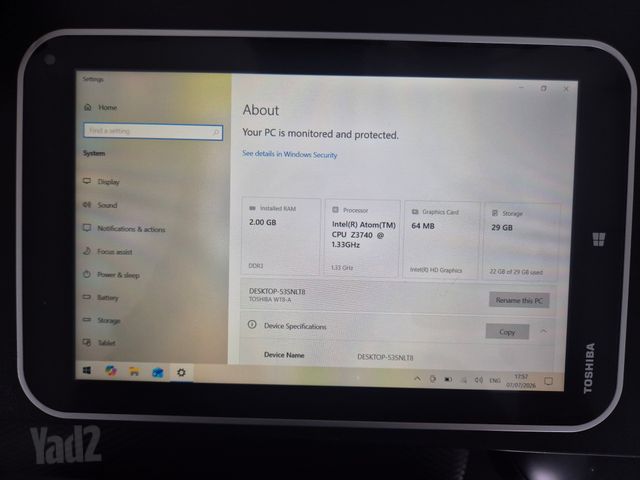 TOSHIBA WT8 WINDOWS TABLET