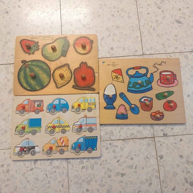 3 פאזלים מעץ