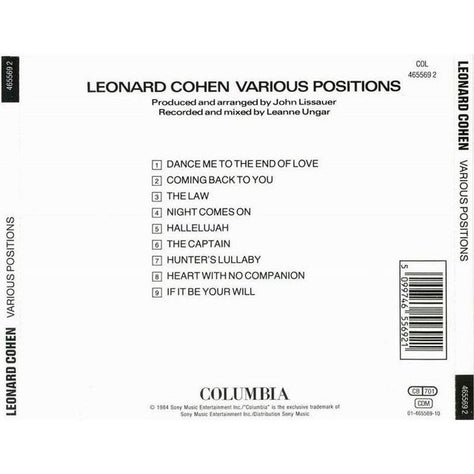 Leonardo Cohen Various Positio
