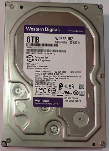 כונן קשיח WD PURPLE 6TB