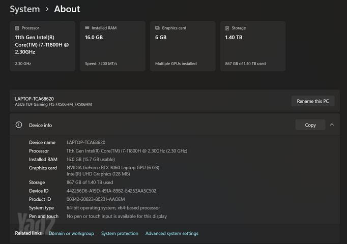ASUS TUF Gaming F15 RTX3060