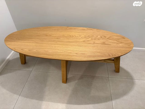 שולחן סלון אובלי עץ אלון