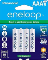 8 סוללות AAA נטענות eneloop