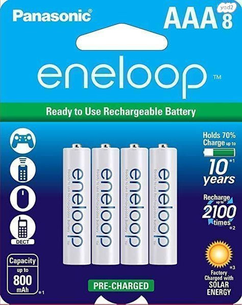 8 סוללות AAA נטענות eneloop