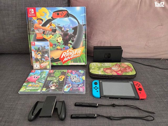 Nintendo switch 1 + 4 משחקים