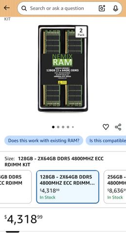 128GB RAM זיכרון שרת