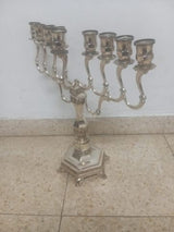 Elegant Silver-Tone Menorah