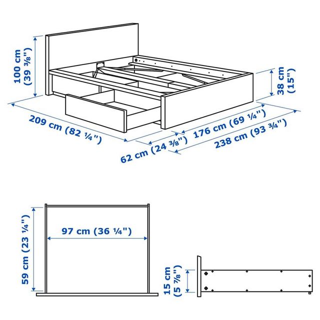 מיטה זוגית 160×200 MALM