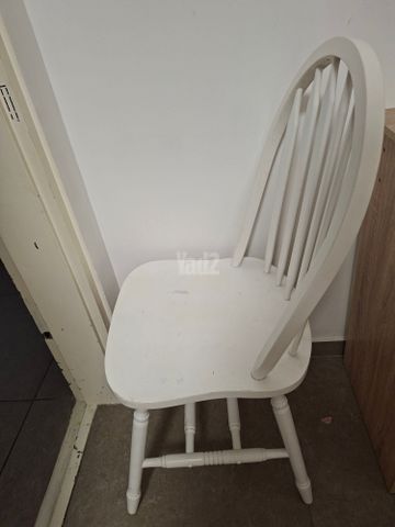 סט 4 כסאות עץ לבן