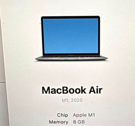 MACBOOK AIR 2020 M1;