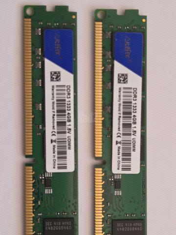 2x 4GB DDR3 1333MHz 1.5v