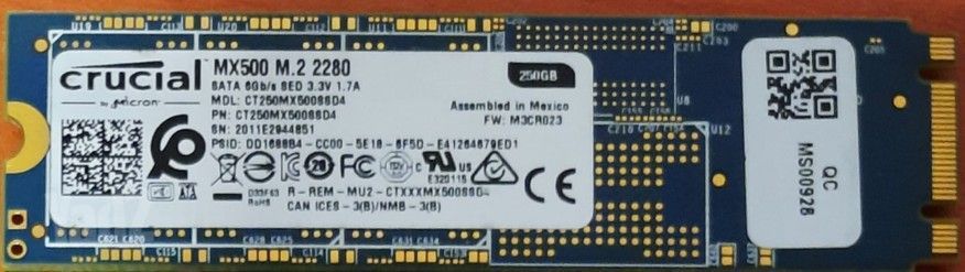 Crucial MX500 250GB M.2 SATA