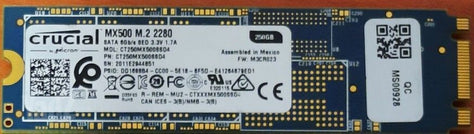 Crucial MX500 250GB M.2 SATA