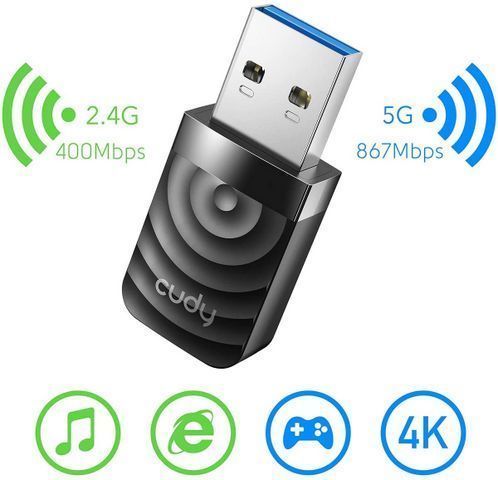 מתאם אלחוטי USB3.0 ,2.4/5GHz
