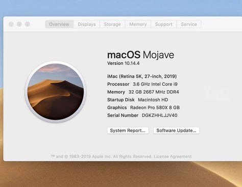 iMac 27",2019 Intel i9, 32GB