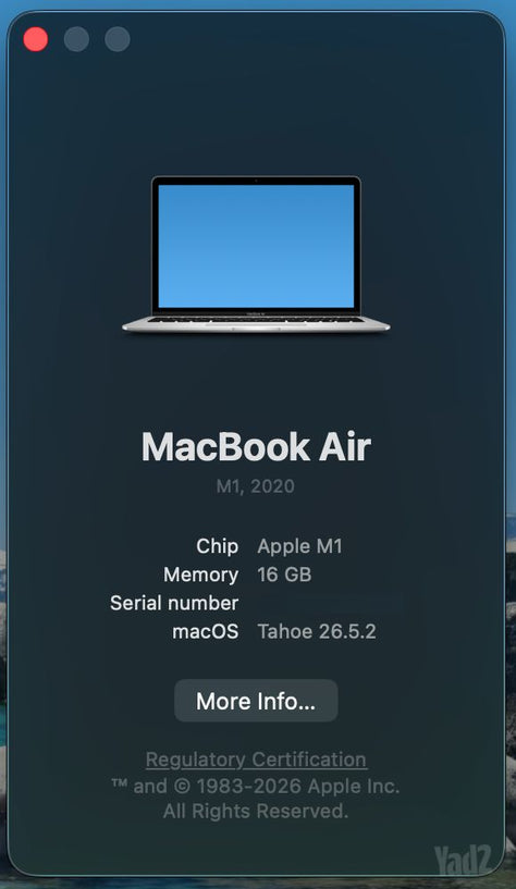 MacBook Air (13.3", M1, 2020)
