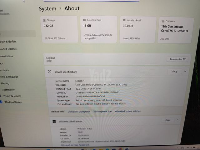 לנובו i9- 3080ti -32gb