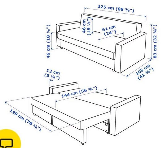 ספה חדשה נפתחת למיטה 140X200