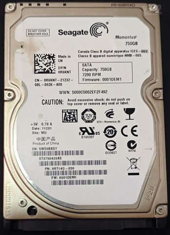 כונן קשיח 2.5" Seagate 750GB