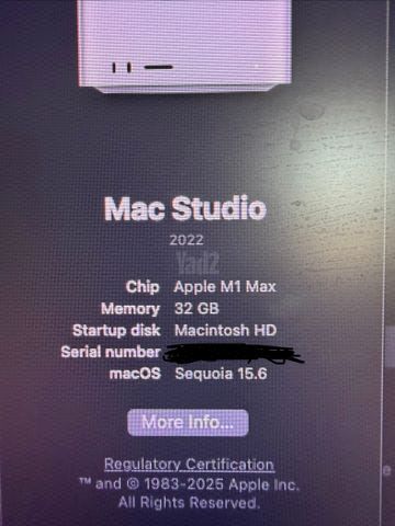 Mac Studio M1 Max 32gb 512gb