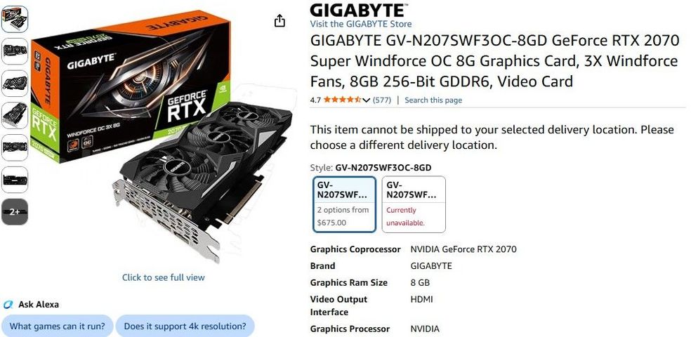 Gigabyte GeForce RTX 2070