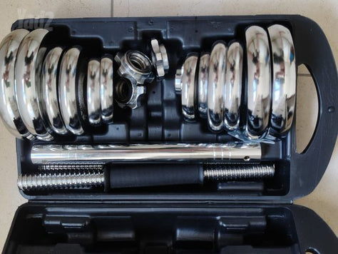 chrome dumbbell set