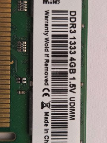 2x 4GB DDR3 1333MHz 1.5v