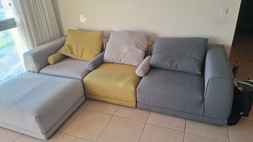 ספה 3 חלקים + הדום