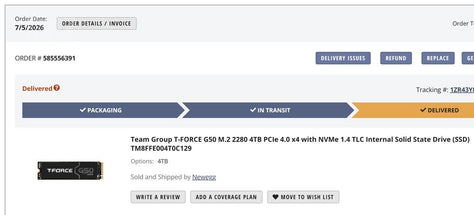 T-FORCE 4TB NVMe חדש