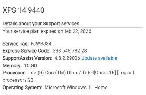 Dell XPS 14 9440 Ultra 7
