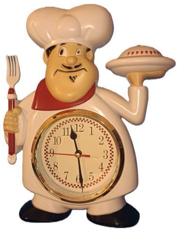שעון קיר למטבח בצורת שף
