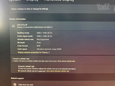 Lenovo L27q-10 27" QHD 2K IPS