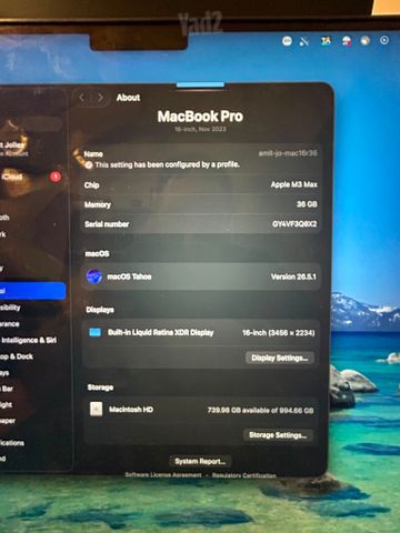 Macbook Pro 16, M3 36GB, 1TB