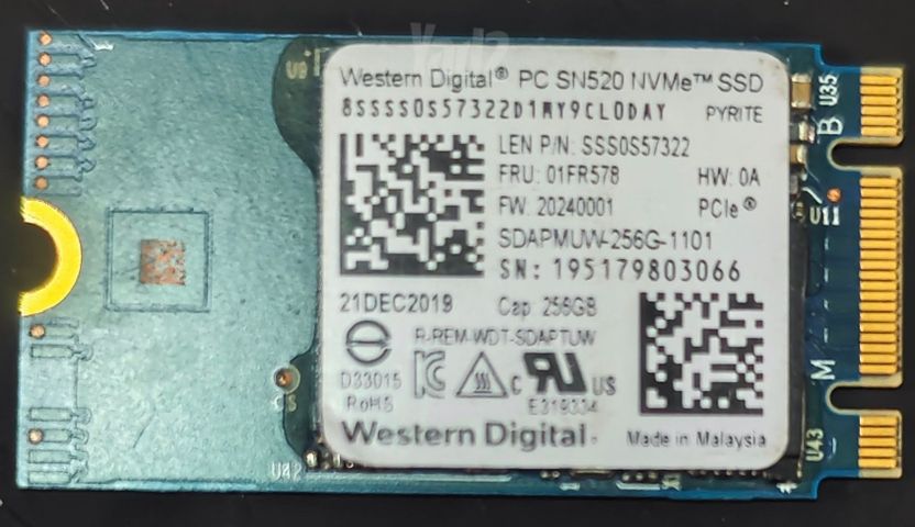 SSD NVMe 2242 WD 256GB