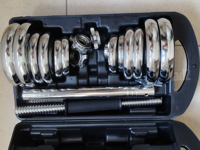 chrome dumbbell set