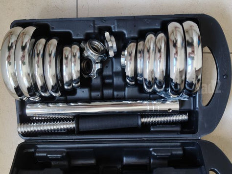 chrome dumbbell set