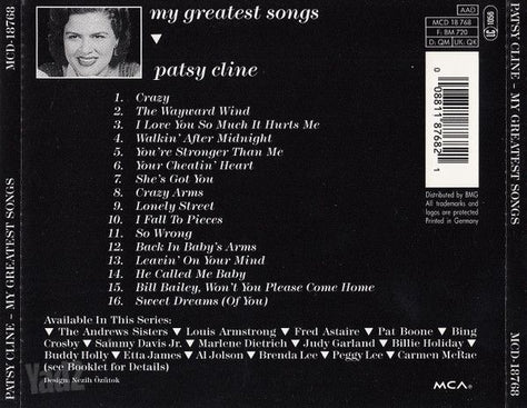 Patsy Cline My Greatest Songs